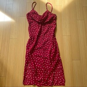 Nasty Gal red cowl neck midi dress